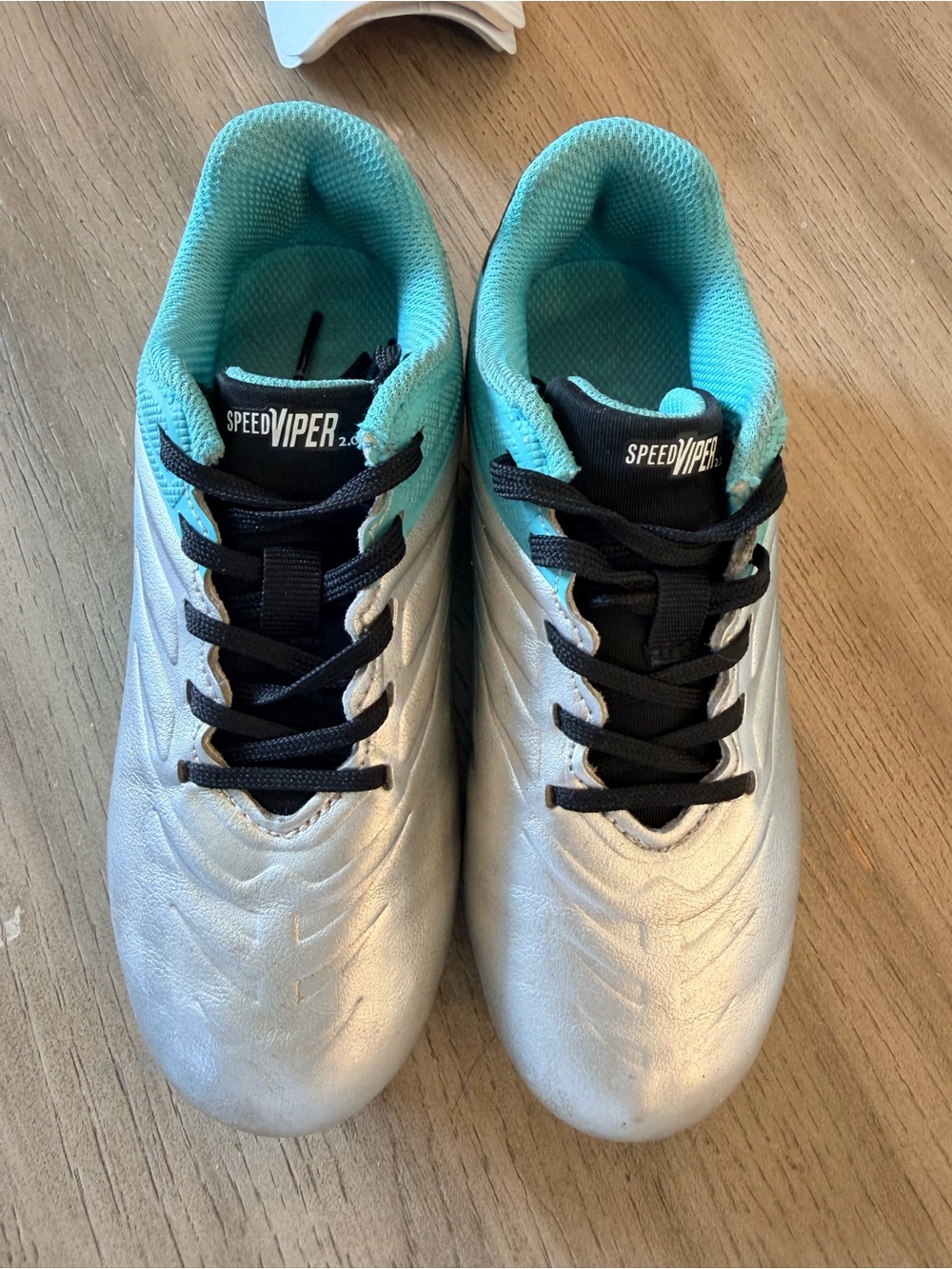 DSG Kids Silver & Aqua Speed Viper Soccer Cleats